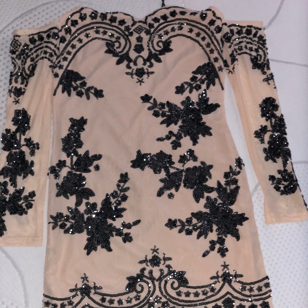 Embellished off shoulder dress